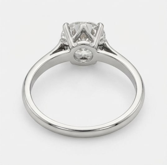 Modern Knife-Edge Solitaire Round Brilliant 2 ct Lab-Grown Diamond Ring in 14K White Gold - 4