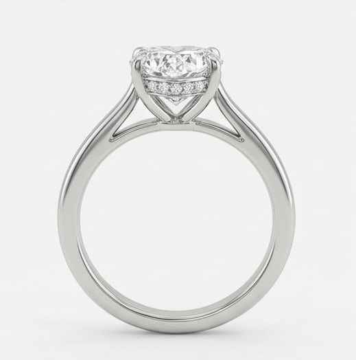 Minimalist Solitaire (Comfort Fit Band) Heart Shape 2 ct Lab-Grown Diamond Ring in 14K White Gold - 3