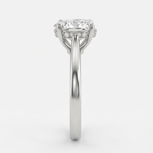 Minimalist Solitaire (Comfort Fit Band) Heart Shape 2 ct Lab-Grown Diamond Ring in 14K White Gold - 4