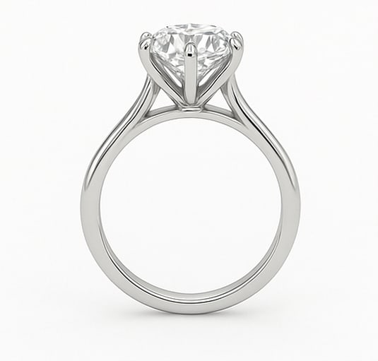6-Prong Solitaire Round Brilliant 3 ct Lab-Grown Diamond Ring in 14K White Gold - 2