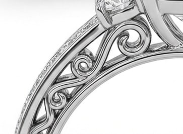 Vintage Cathedral Emerald Cut 4 ct Lab-Grown Diamond Ring in 14K White Gold - 4