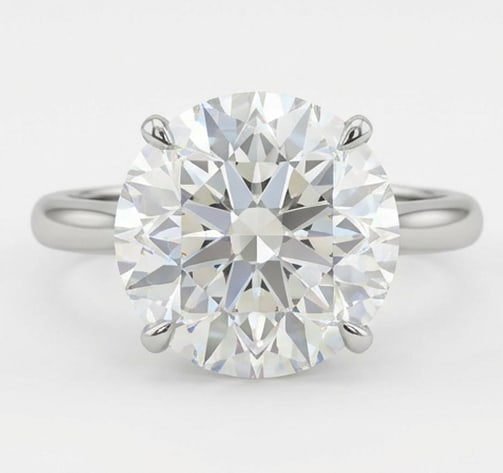 4-Prong Solitaire Round Brilliant 3 ct Lab-Grown Diamond Ring in 14K White Gold (1 of 2)