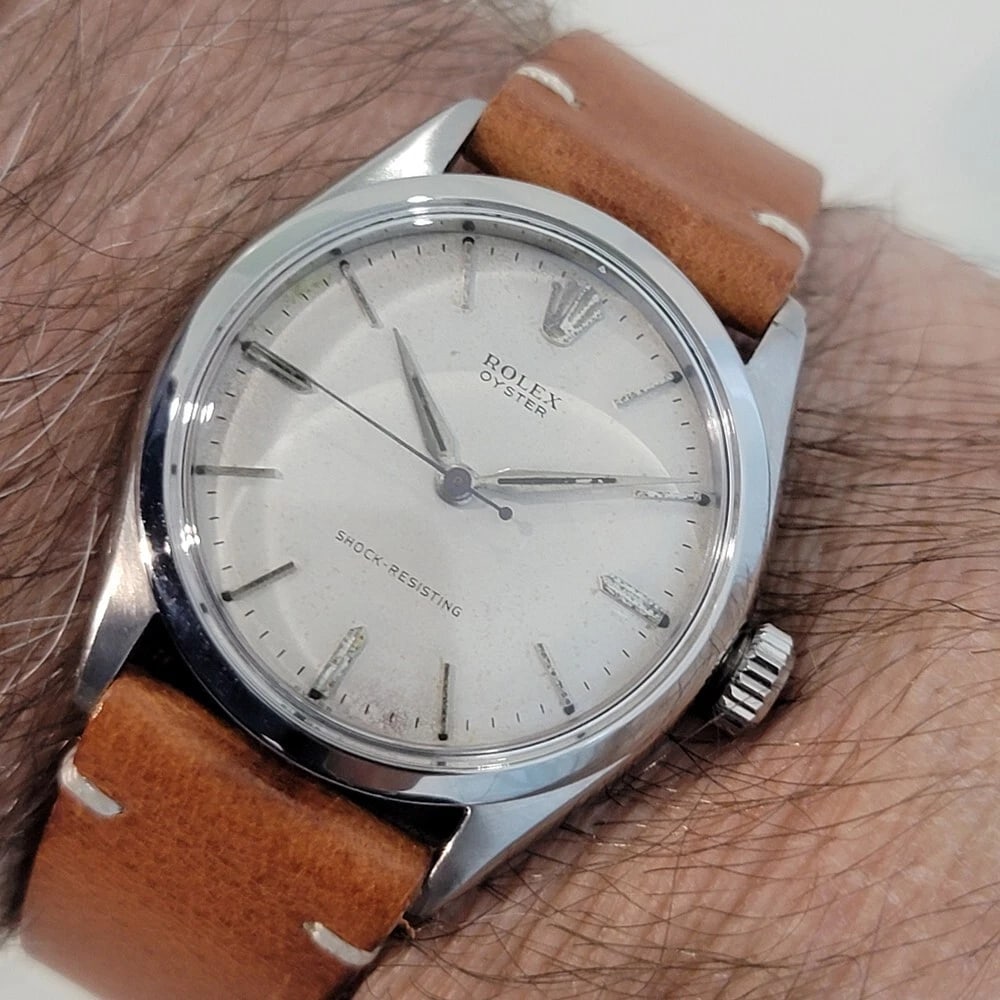 Mens Rolex Oyster Ref 6480 34mm Stainless Steel 1950s Manual Wind Vintage RA416B - 12