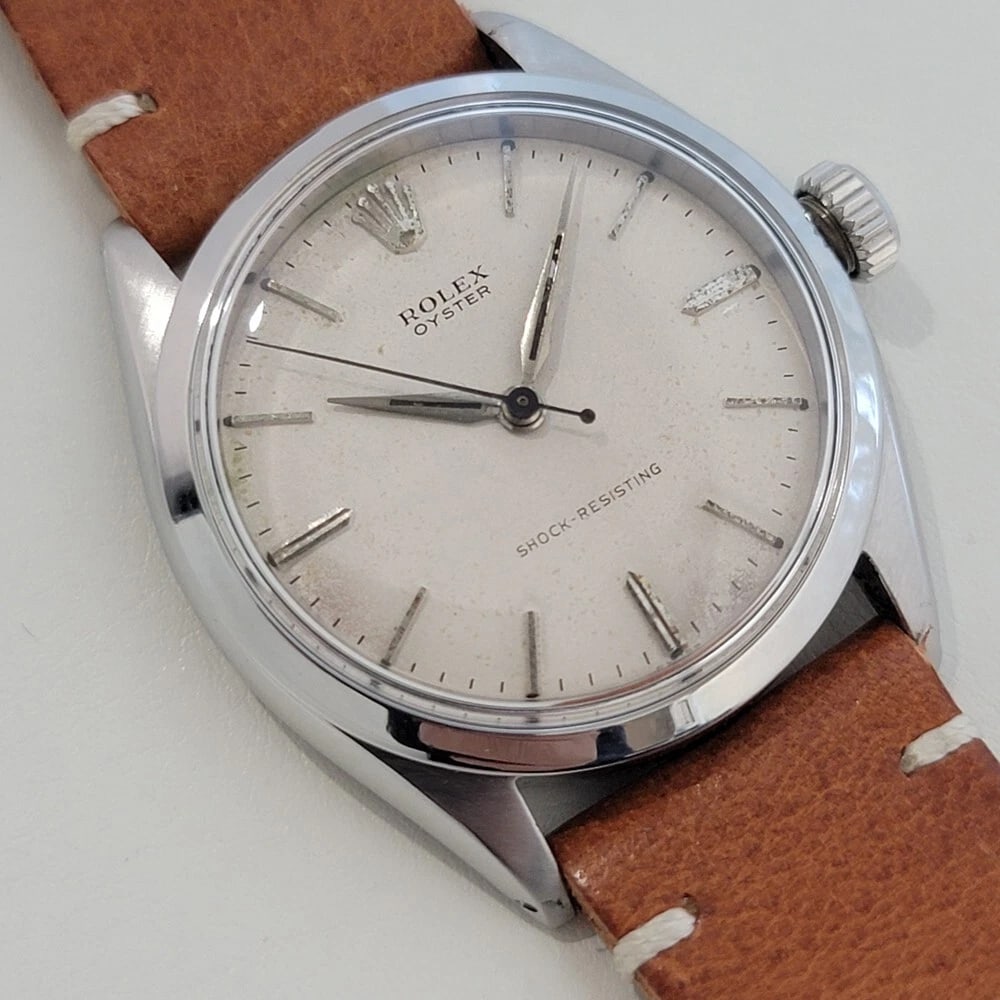 Mens Rolex Oyster Ref 6480 34mm Stainless Steel 1950s Manual Wind Vintage RA416B: Title:Mens Rolex Oyster Ref 6480 34mm Stainless Steel 1950s Manual Wind Vintage RA416B Description:Vintage classic, Men's Rolex ref.6480 Oyster manual hand-wind dress watch, c.1958, in excellent worki