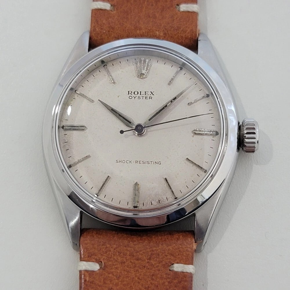 Mens Rolex Oyster Ref 6480 34mm Stainless Steel 1950s Manual Wind Vintage RA416B - 3