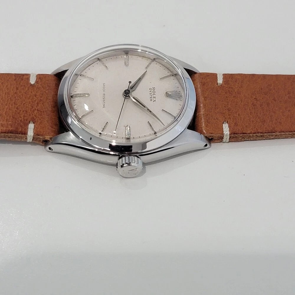 Mens Rolex Oyster Ref 6480 34mm Stainless Steel 1950s Manual Wind Vintage RA416B - 4