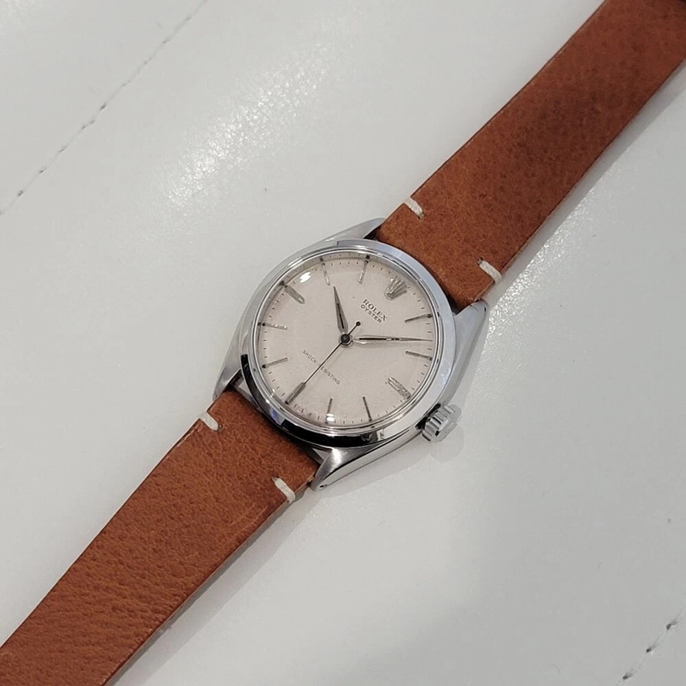 Mens Rolex Oyster Ref 6480 34mm Stainless Steel 1950s Manual Wind Vintage RA416B - 6