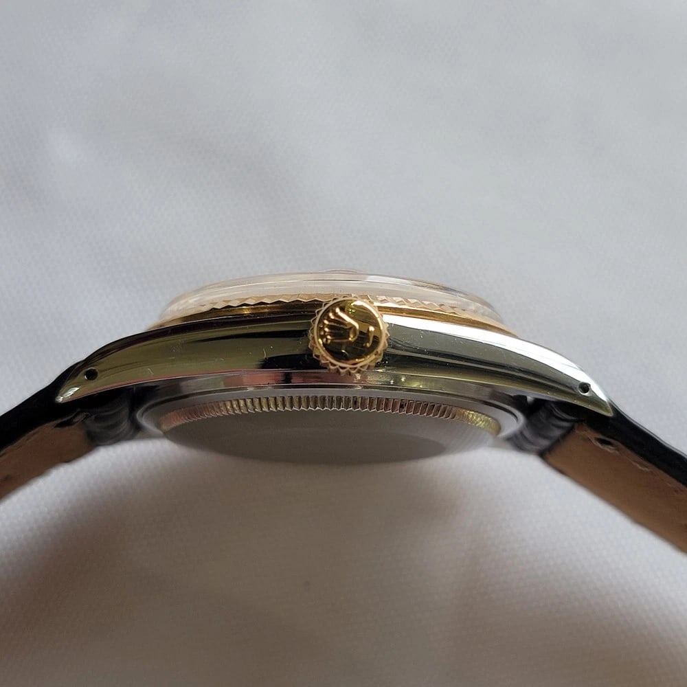 Rolex Oyster Datejust 16013 36mm 18k SS 1980s Linen Dial Mens Automatic RA395C - 11