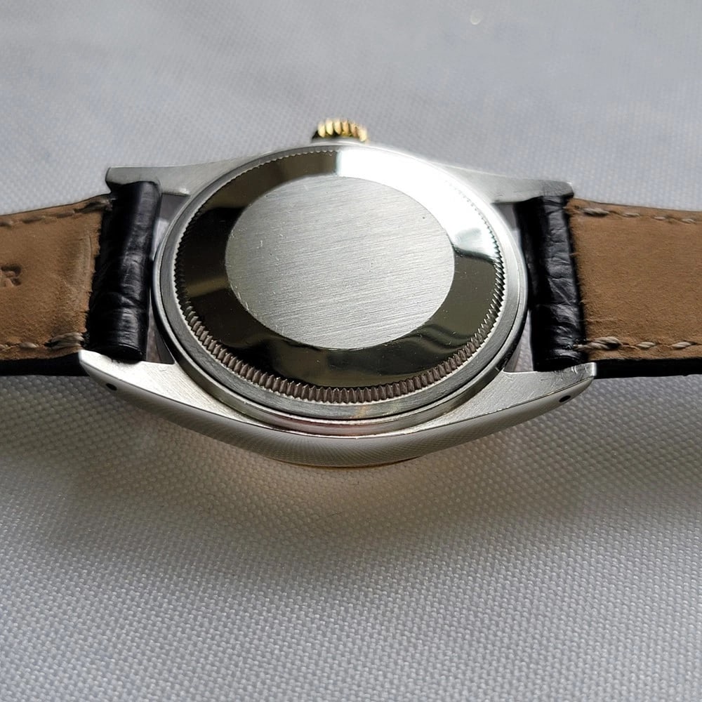 Rolex Oyster Datejust 16013 36mm 18k SS 1980s Linen Dial Mens Automatic RA395C - 12