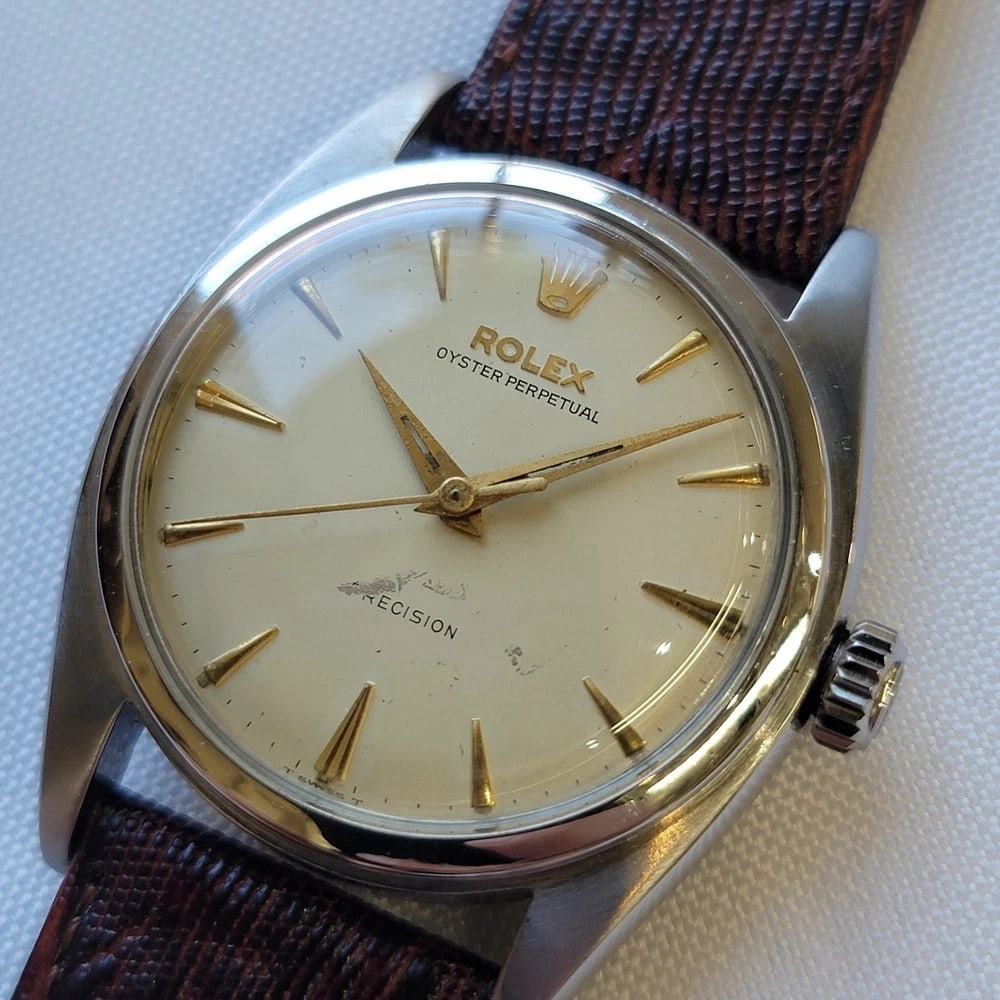 Rolex Oyster Precision Ref 6098 Mens 1950s 36mm Automatic Bubble Back RA712 - 4