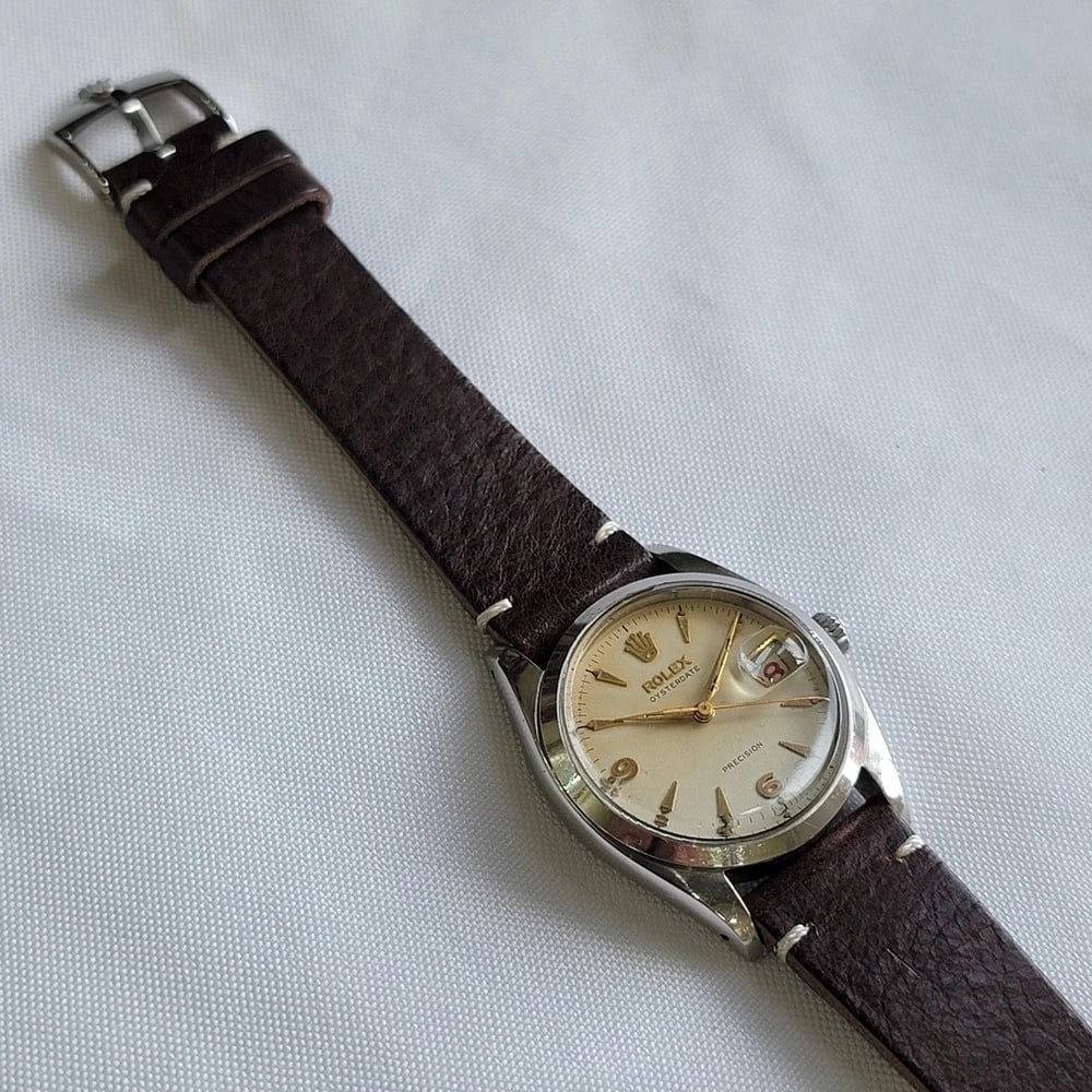 Rolex Oysterdate Precision 6494 34mm Mens 1950s Hand Wind Roulette Date RA191C - 8