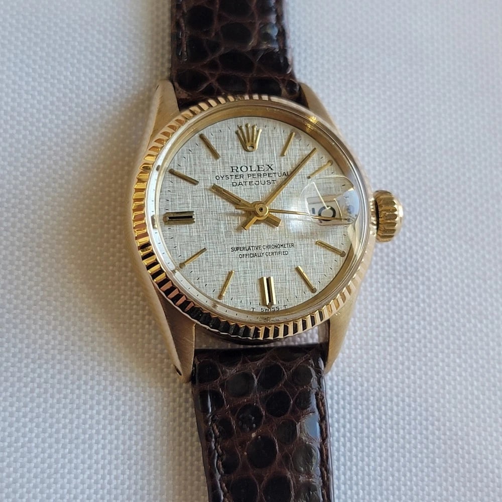 Rolex Oyster 6517 18k Solid Gold Ladies Datejust 25mm 1950s Automatic RA703 (1 of 13)