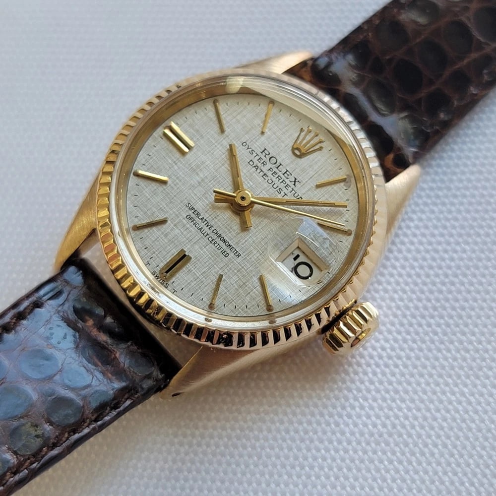 Rolex Oyster 6517 18k Solid Gold Ladies Datejust 25mm 1950s Automatic RA703 - 5