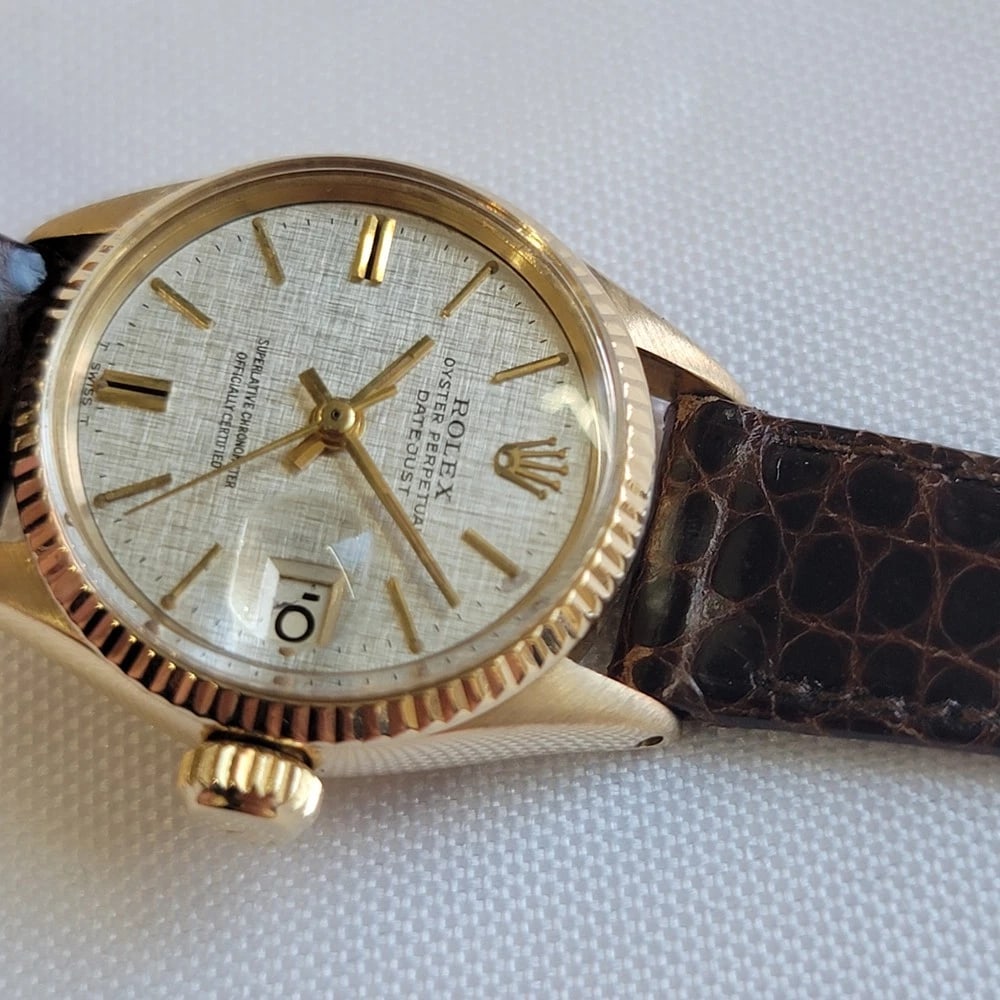 Rolex Oyster 6517 18k Solid Gold Ladies Datejust 25mm 1950s Automatic RA703 - 6