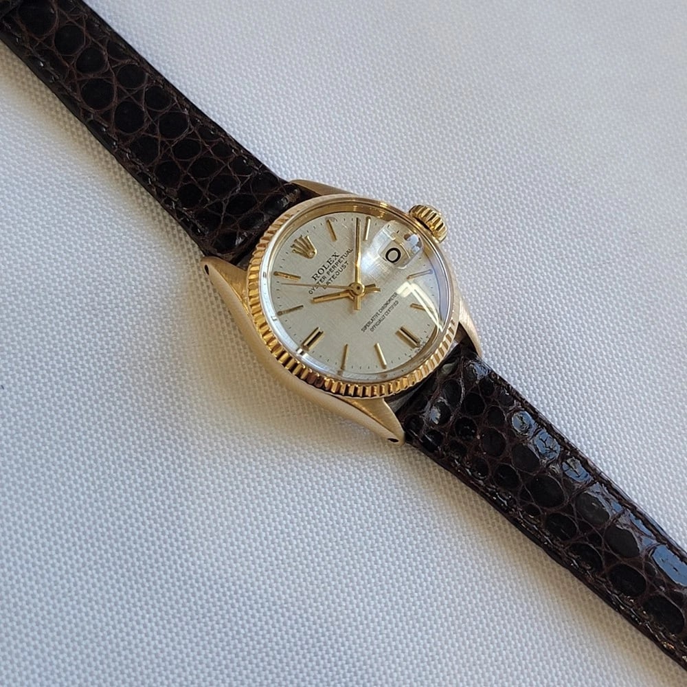 Rolex Oyster 6517 18k Solid Gold Ladies Datejust 25mm 1950s Automatic RA703 - 7