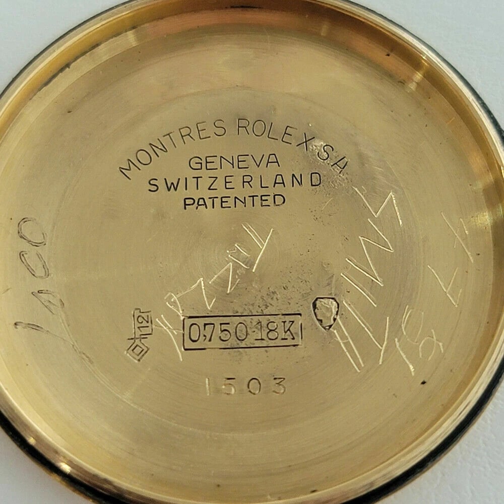 Rolex Oyster Perpetual Date 1503 35mm Mens 18k Solid Gold 1960s Automatic RJC156 - 10