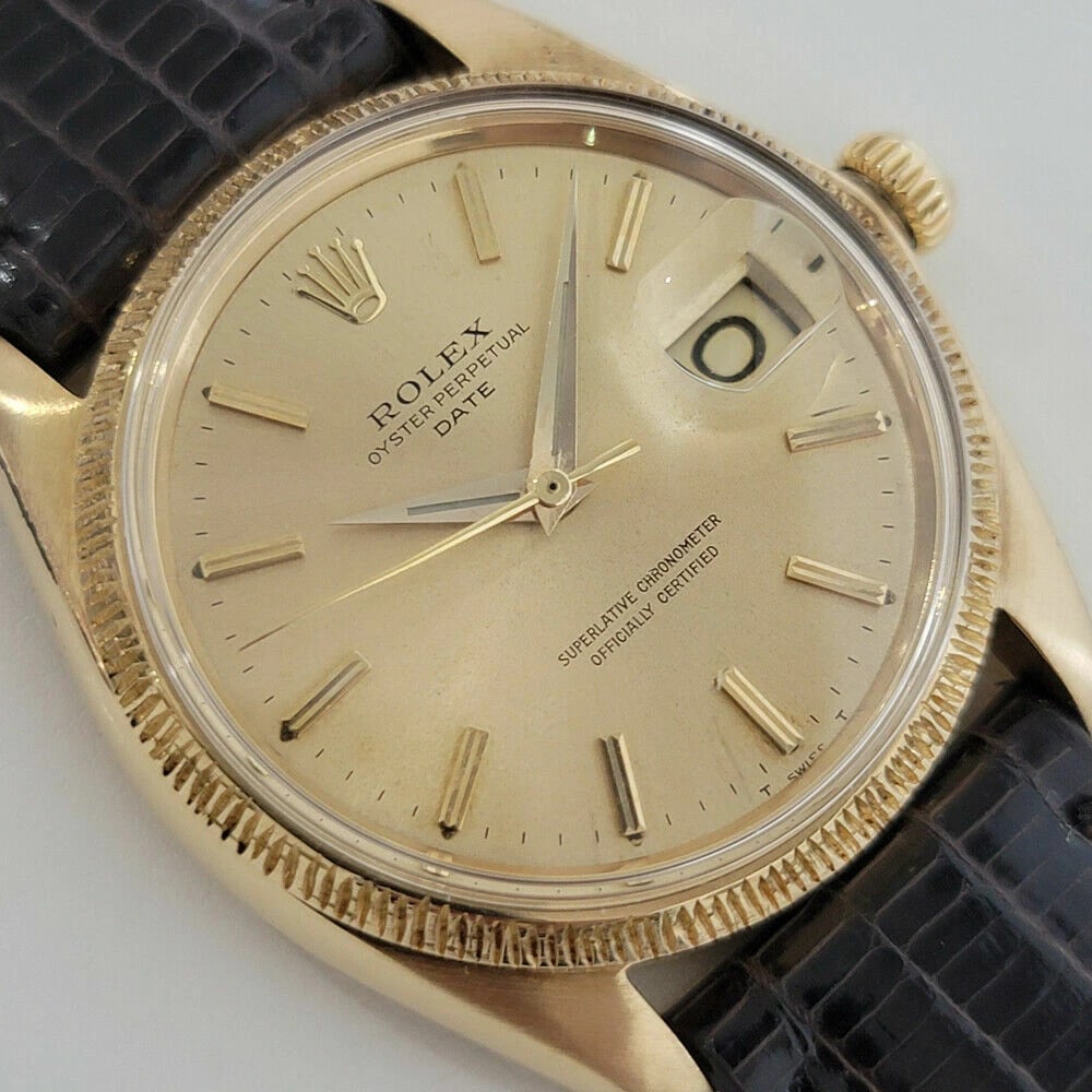 Rolex Oyster Perpetual Date 1503 35mm Mens 18k Solid Gold 1960s Automatic RJC156 - 3