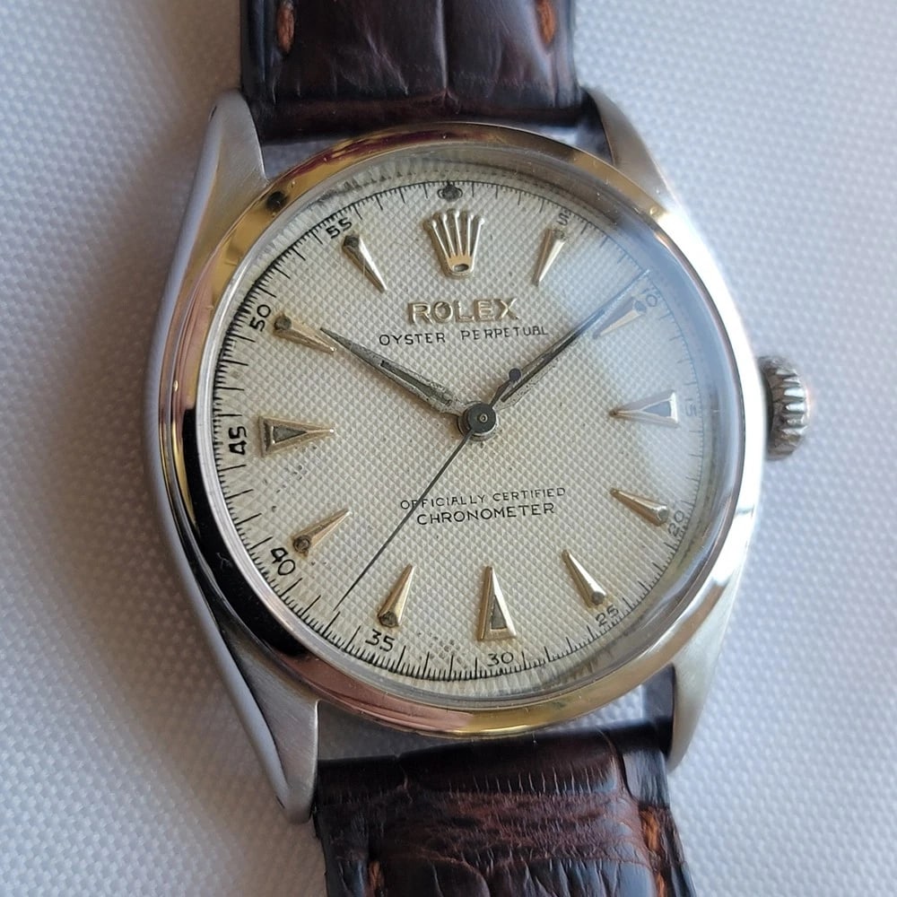Rolex Oyster Perpetual Ref 6084 Mens 1950s 34mm Automatic Bubble Back RA715B (1 of 15)