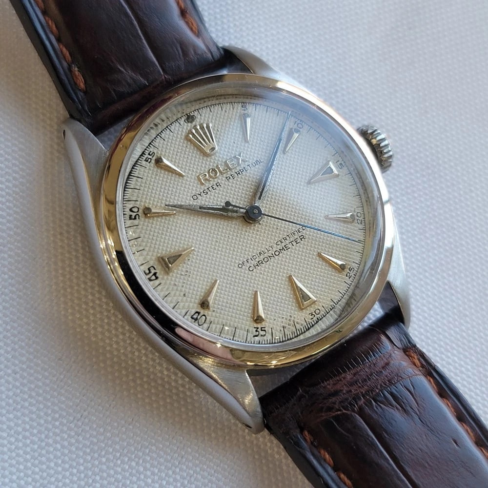 Rolex Oyster Perpetual Ref 6084 Mens 1950s 34mm Automatic Bubble Back RA715B - 3