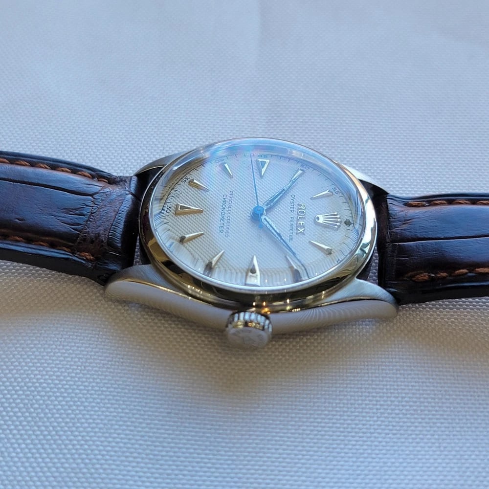Rolex Oyster Perpetual Ref 6084 Mens 1950s 34mm Automatic Bubble Back RA715B - 5