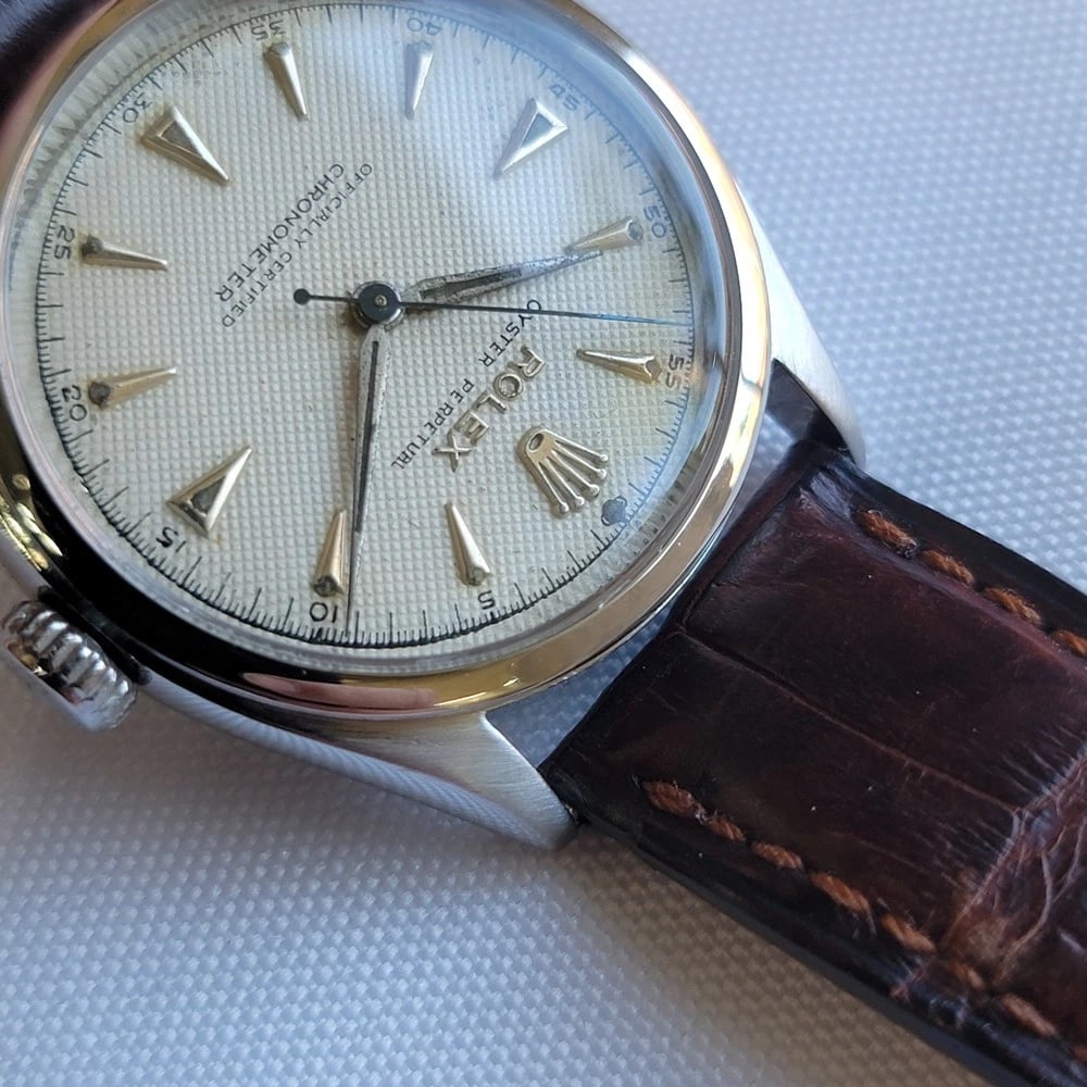 Rolex Oyster Perpetual Ref 6084 Mens 1950s 34mm Automatic Bubble Back RA715B - 6
