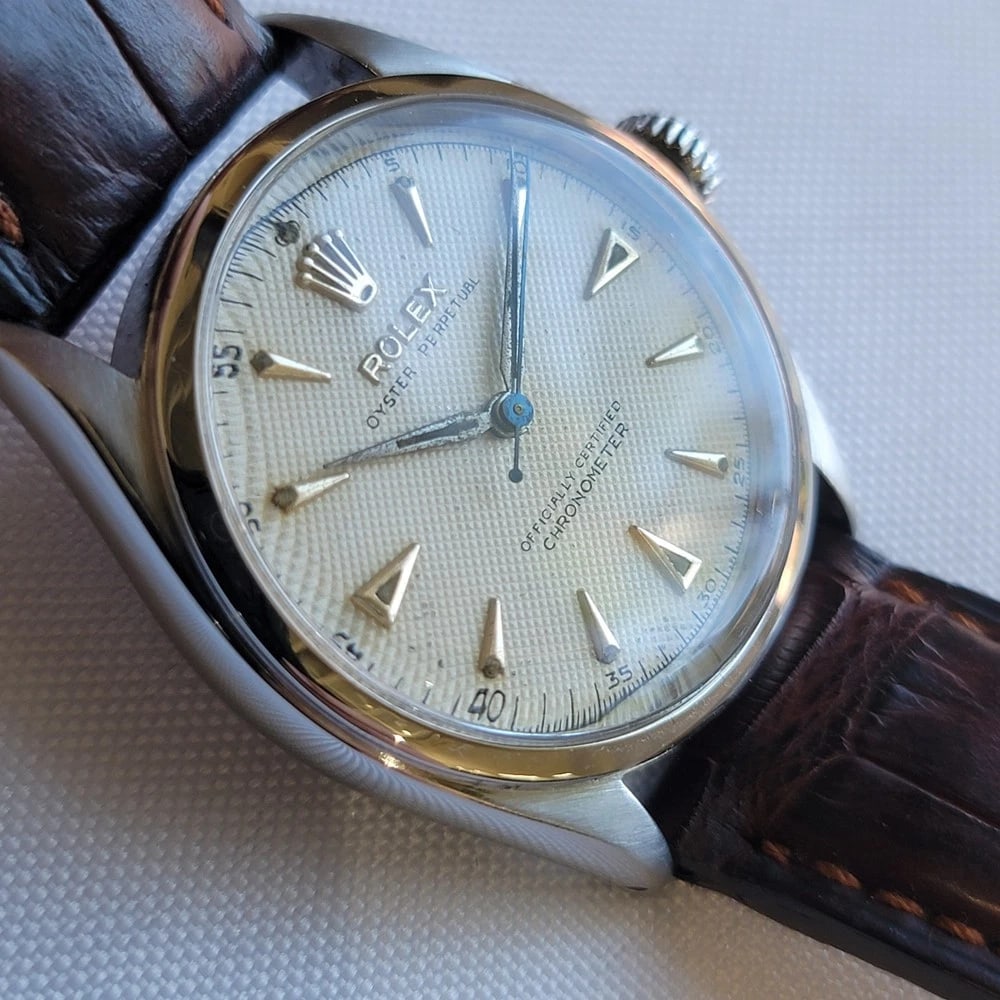 Rolex Oyster Perpetual Ref 6084 Mens 1950s 34mm Automatic Bubble Back RA715B - 7