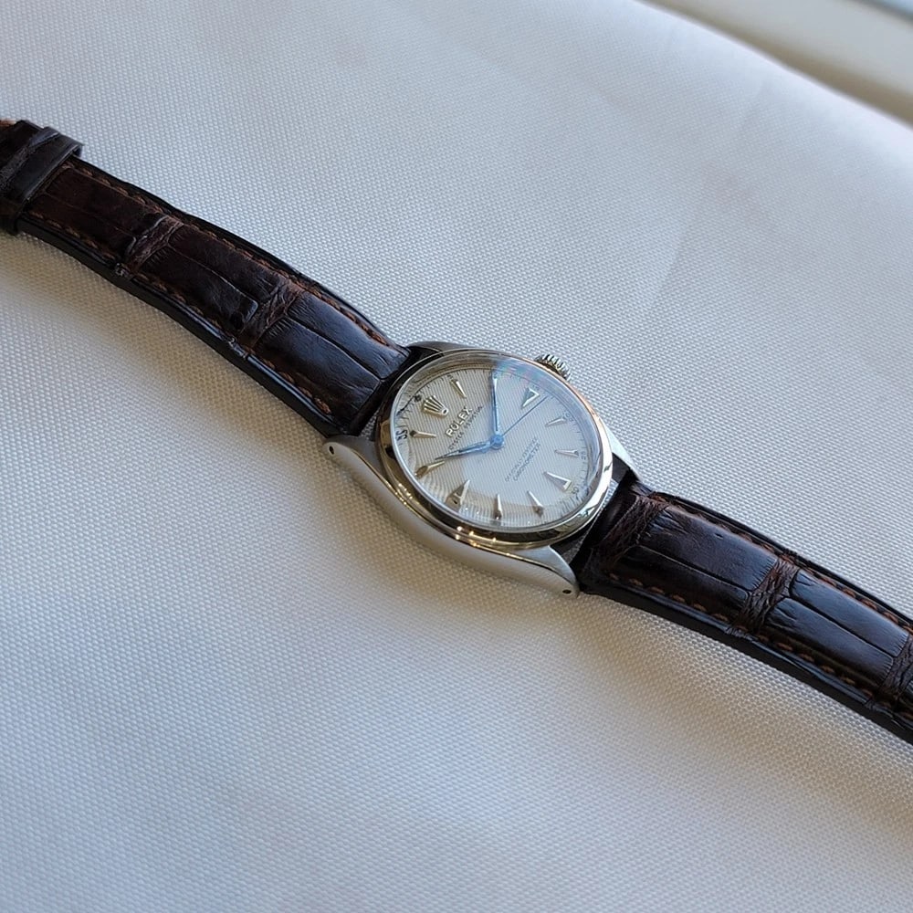 Rolex Oyster Perpetual Ref 6084 Mens 1950s 34mm Automatic Bubble Back RA715B - 8