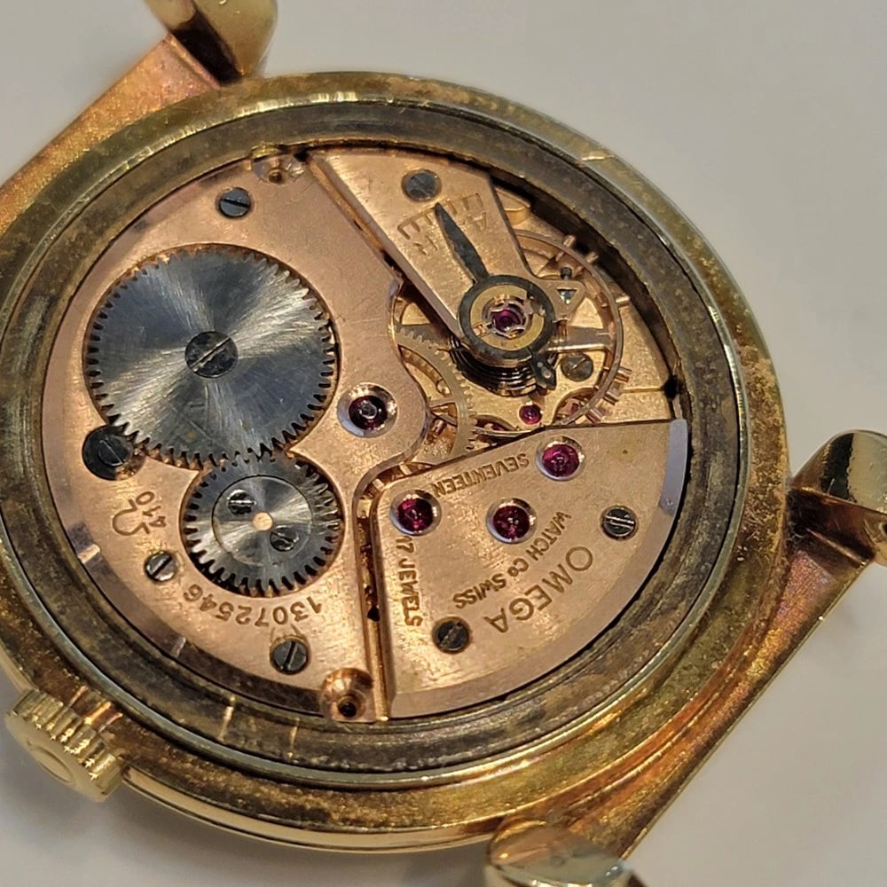 Omega Ref 2505 Jumbo 35mm x 43mm 18k Solid Gold Mens 1950s Manual Wind RA694 - 12