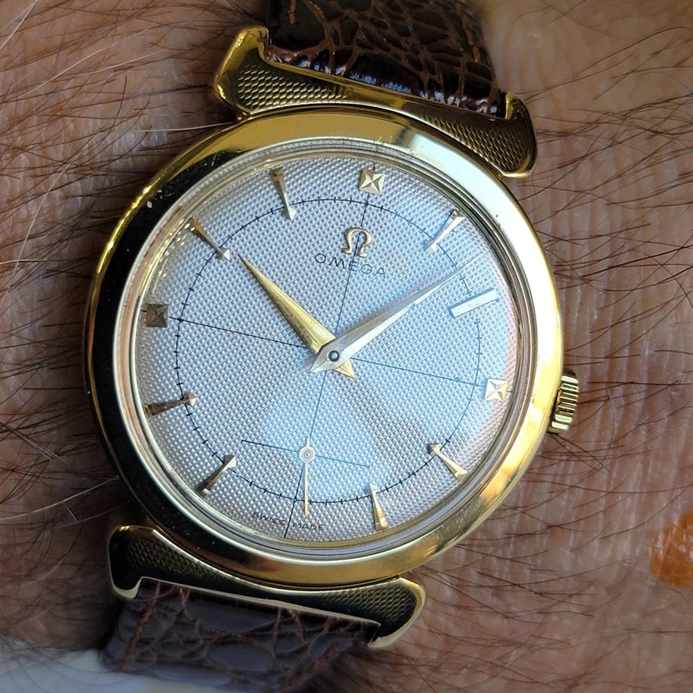 Omega Ref 2505 Jumbo 35mm x 43mm 18k Solid Gold Mens 1950s Manual Wind RA694 - 14