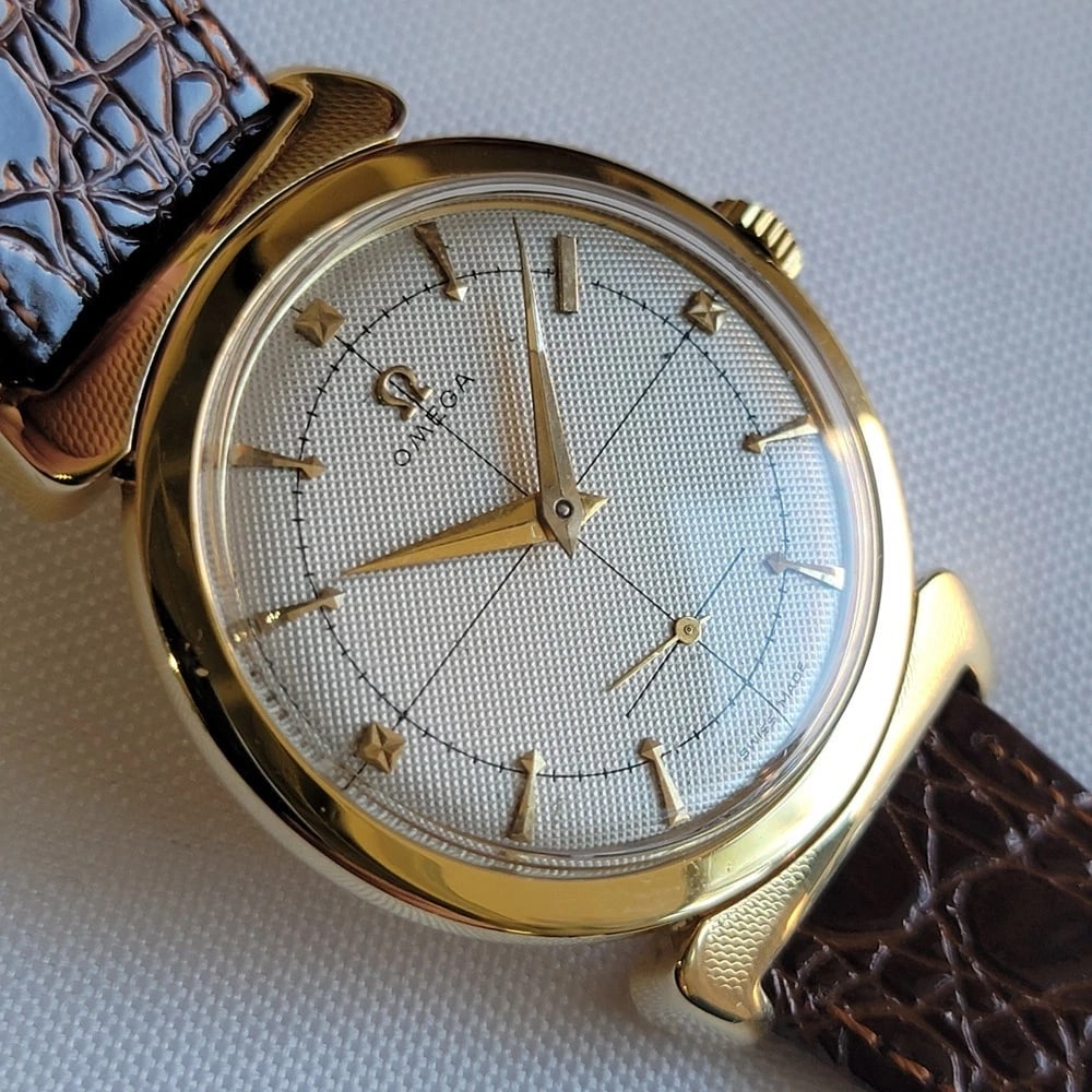 Omega Ref 2505 Jumbo 35mm x 43mm 18k Solid Gold Mens 1950s Manual Wind RA694 - 3