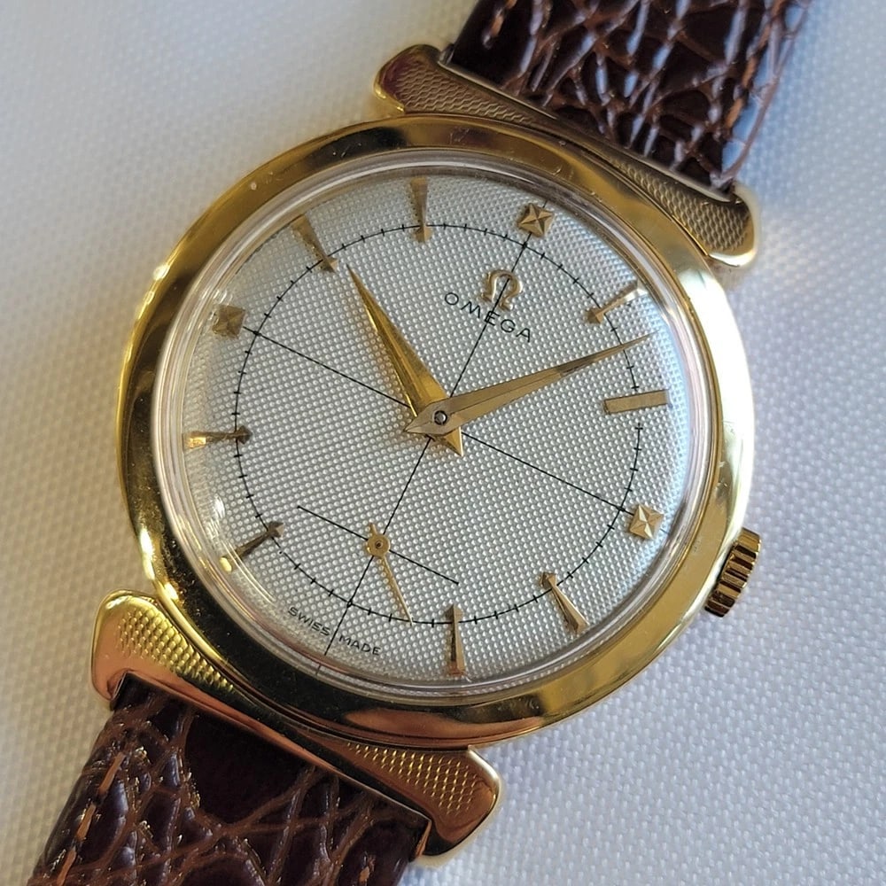 Omega Ref 2505 Jumbo 35mm x 43mm 18k Solid Gold Mens 1950s Manual Wind RA694 - 4