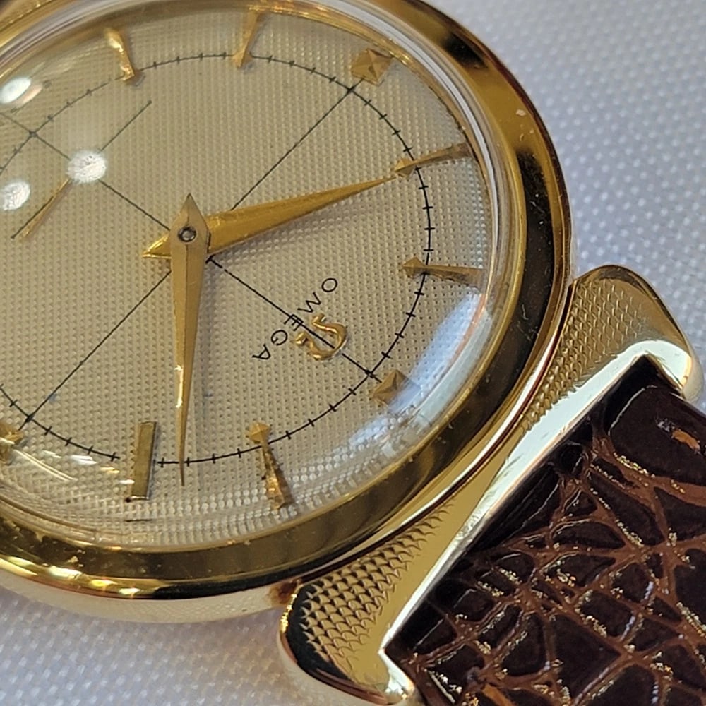 Omega Ref 2505 Jumbo 35mm x 43mm 18k Solid Gold Mens 1950s Manual Wind RA694 - 7