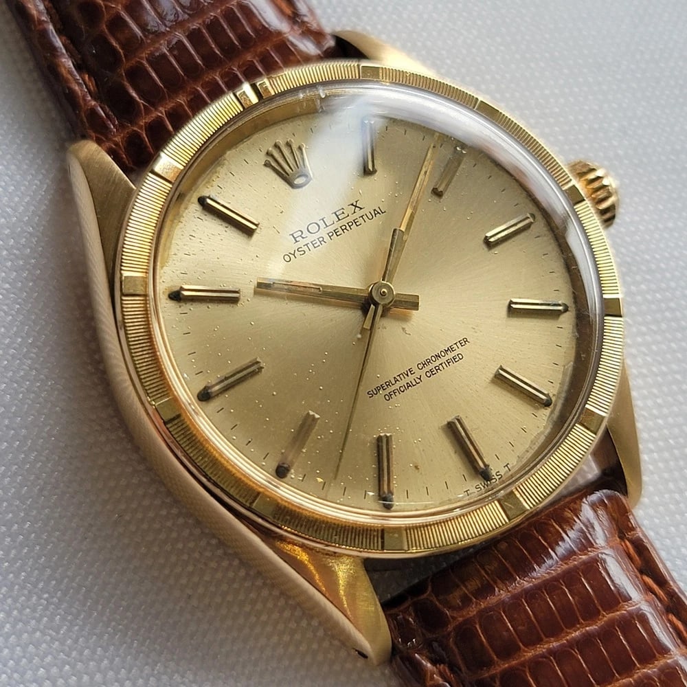 Rolex Oyster Perpetual Ref 1007 18k Solid Gold 1960s Mens 34mm Automatic RA438C - 3