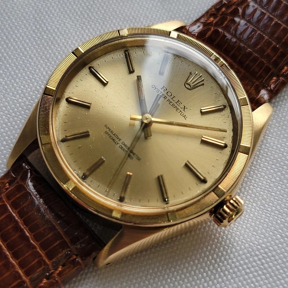 Rolex Oyster Perpetual Ref 1007 18k Solid Gold 1960s Mens 34mm Automatic RA438C - 4