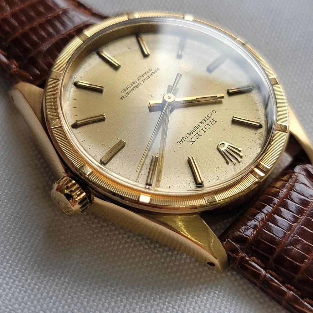 Rolex Oyster Perpetual Ref 1007 18k Solid Gold 1960s Mens 34mm Automatic RA438C - 6