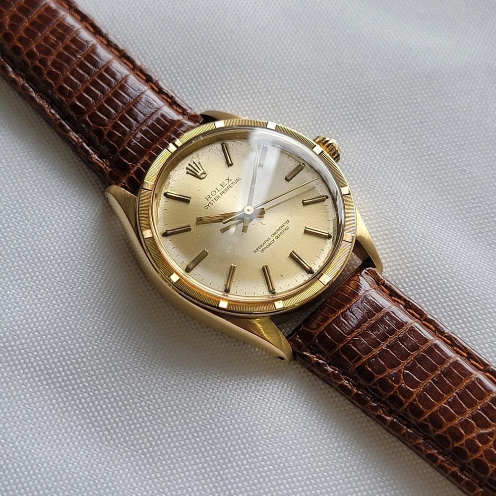 Rolex Oyster Perpetual Ref 1007 18k Solid Gold 1960s Mens 34mm Automatic RA438C - 7