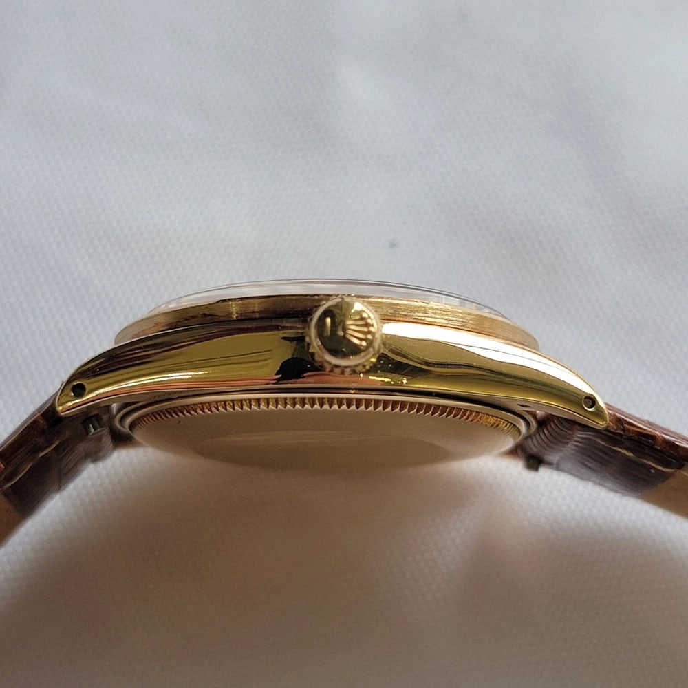 Rolex Oyster Perpetual Ref 1007 18k Solid Gold 1960s Mens 34mm Automatic RA438C - 9