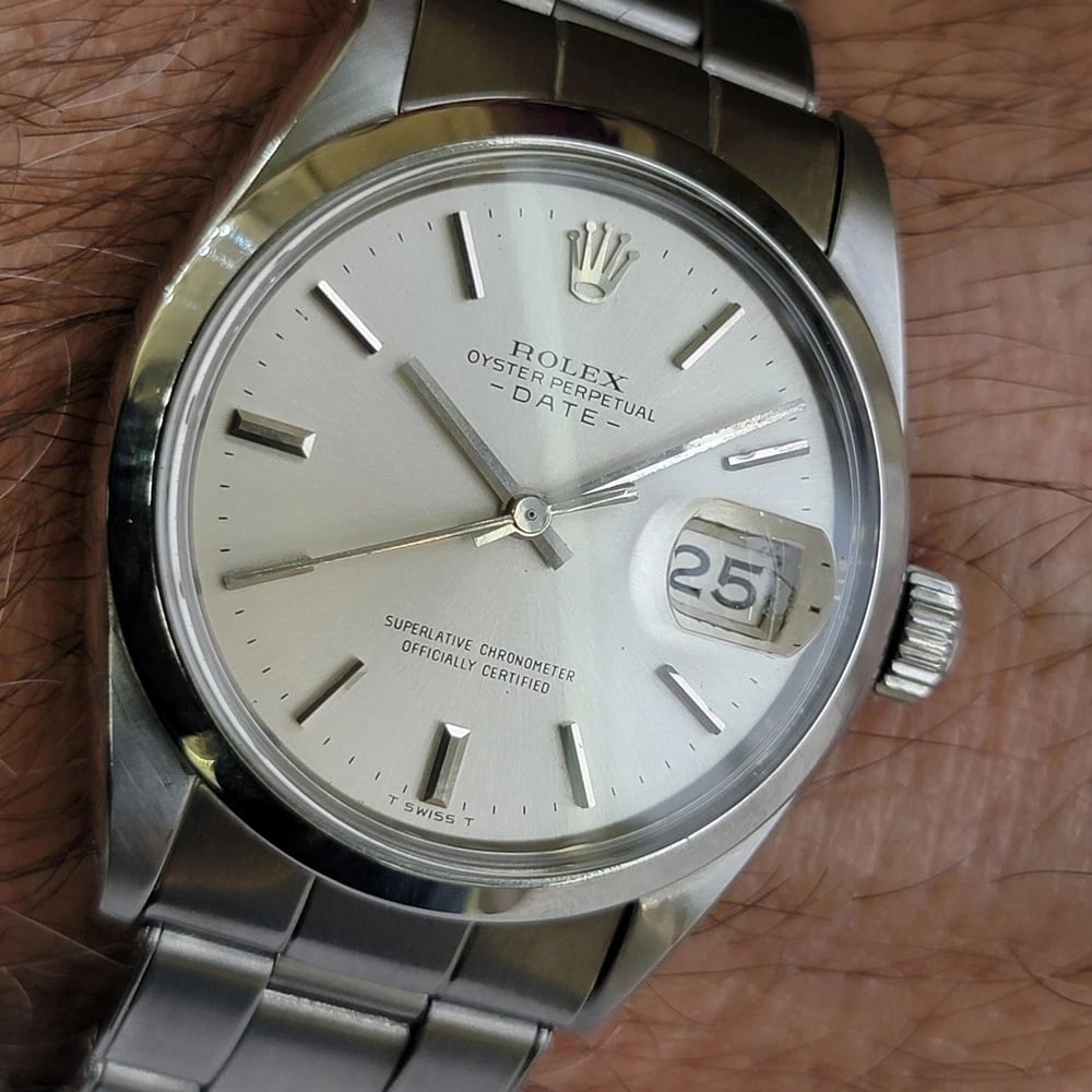Rolex Oyster Perpetual Date 1500 35mm 1960s Mens Automatic All Original RA603 - 14