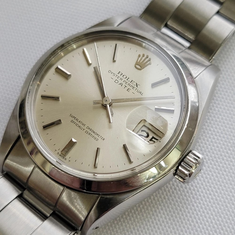 Rolex Oyster Perpetual Date 1500 35mm 1960s Mens Automatic All Original RA603 - 4