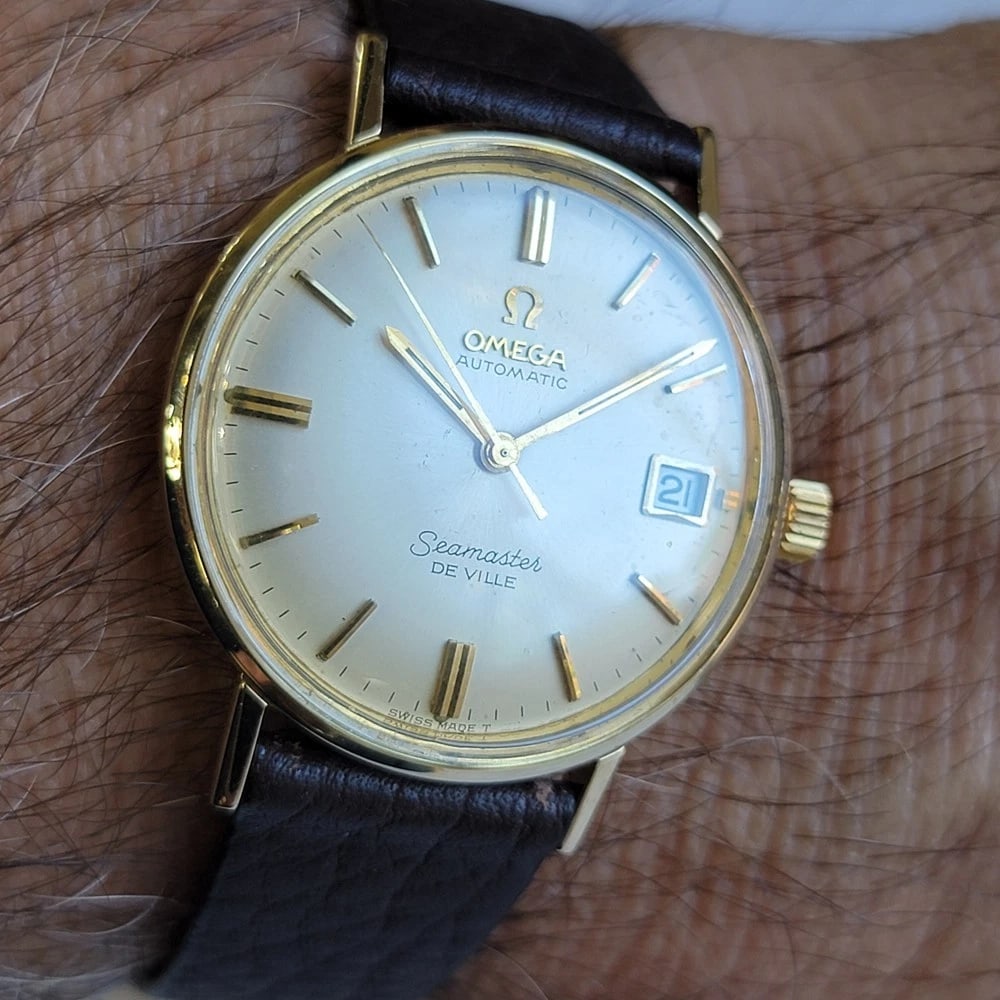 Omega Seamaster DeVille 1960s Mens 34mm Gold Capped Automatic w Date RA717 - 13