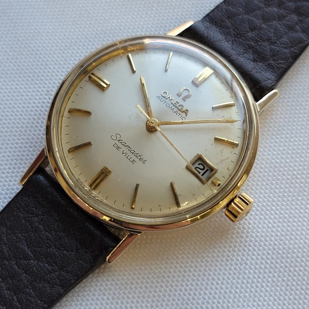 Omega Seamaster DeVille 1960s Mens 34mm Gold Capped Automatic w Date RA717 - 4