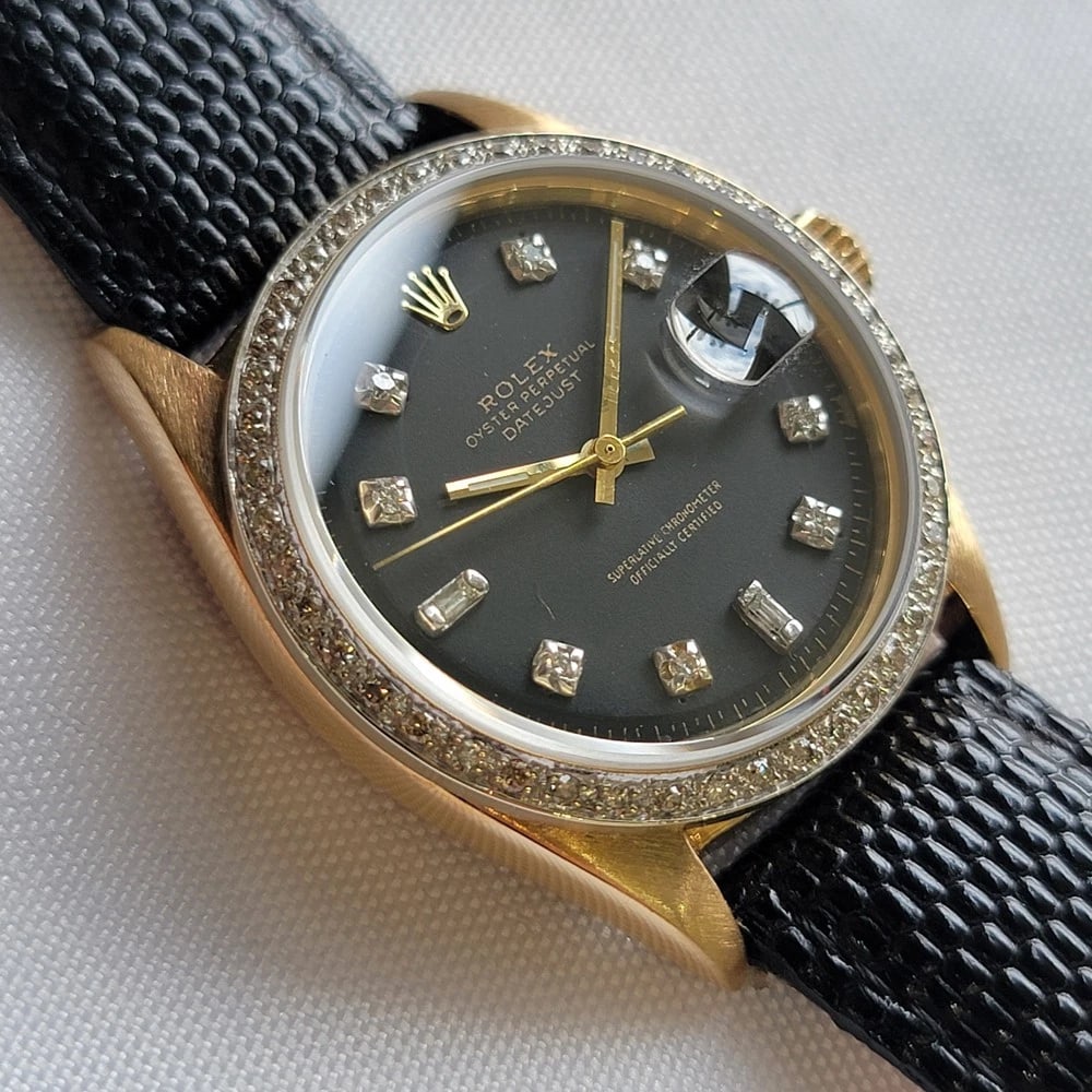 Rolex Oyster Datejust Ref 1601 14k Gold Mens 1960s Diamonds Automatic RA412C - 3