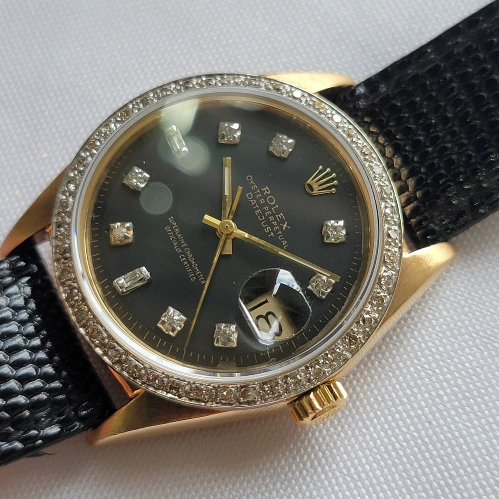 Rolex Oyster Datejust Ref 1601 14k Gold Mens 1960s Diamonds Automatic RA412C - 4