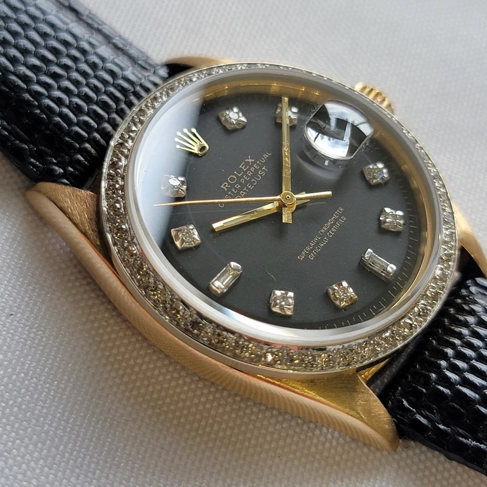 Rolex Oyster Datejust Ref 1601 14k Gold Mens 1960s Diamonds Automatic RA412C - 6