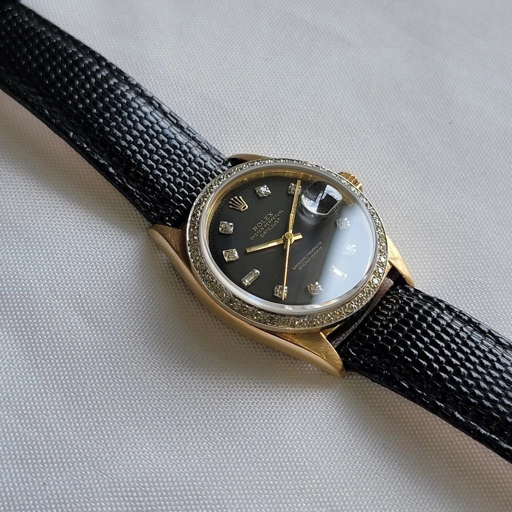 Rolex Oyster Datejust Ref 1601 14k Gold Mens 1960s Diamonds Automatic RA412C - 8