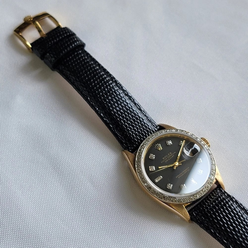 Rolex Oyster Datejust Ref 1601 14k Gold Mens 1960s Diamonds Automatic RA412C - 9