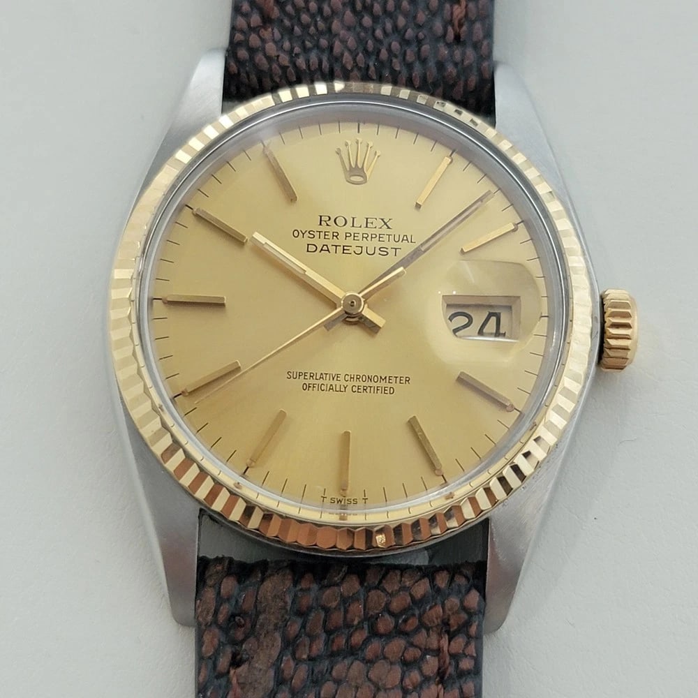 Rolex Oyster Datejust Ref 16013 Mens 36mm 18k SS Vintage 1970s Automatic RA615 - 3