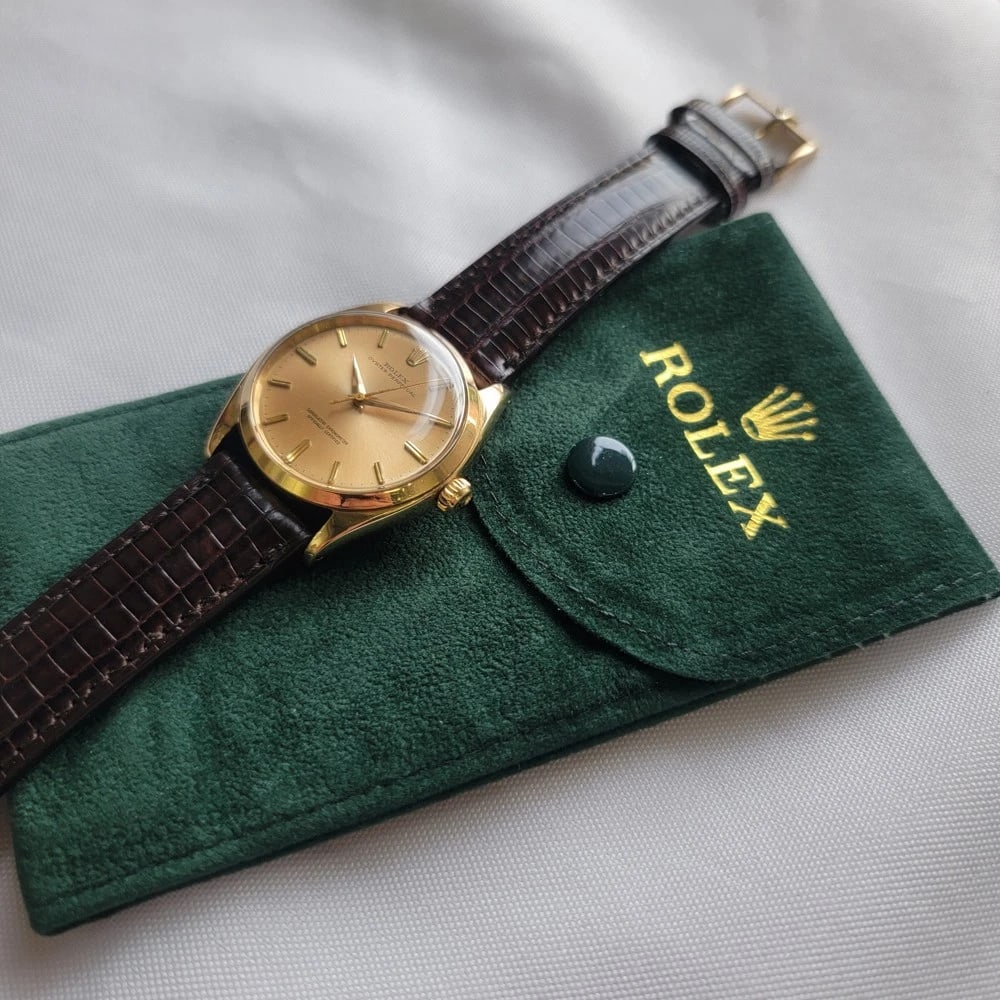 Rolex Oyster Perpetual 1002 34mm 14k Gold Mens 1960s Vintage Automatic NA111B - 15