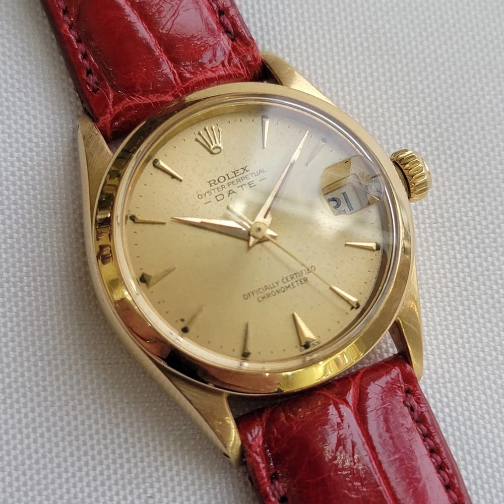 Rolex Oyster Date Ref 6624 18k Solid Gold 1960s Midsize 30mm Automatic RA456R - 3