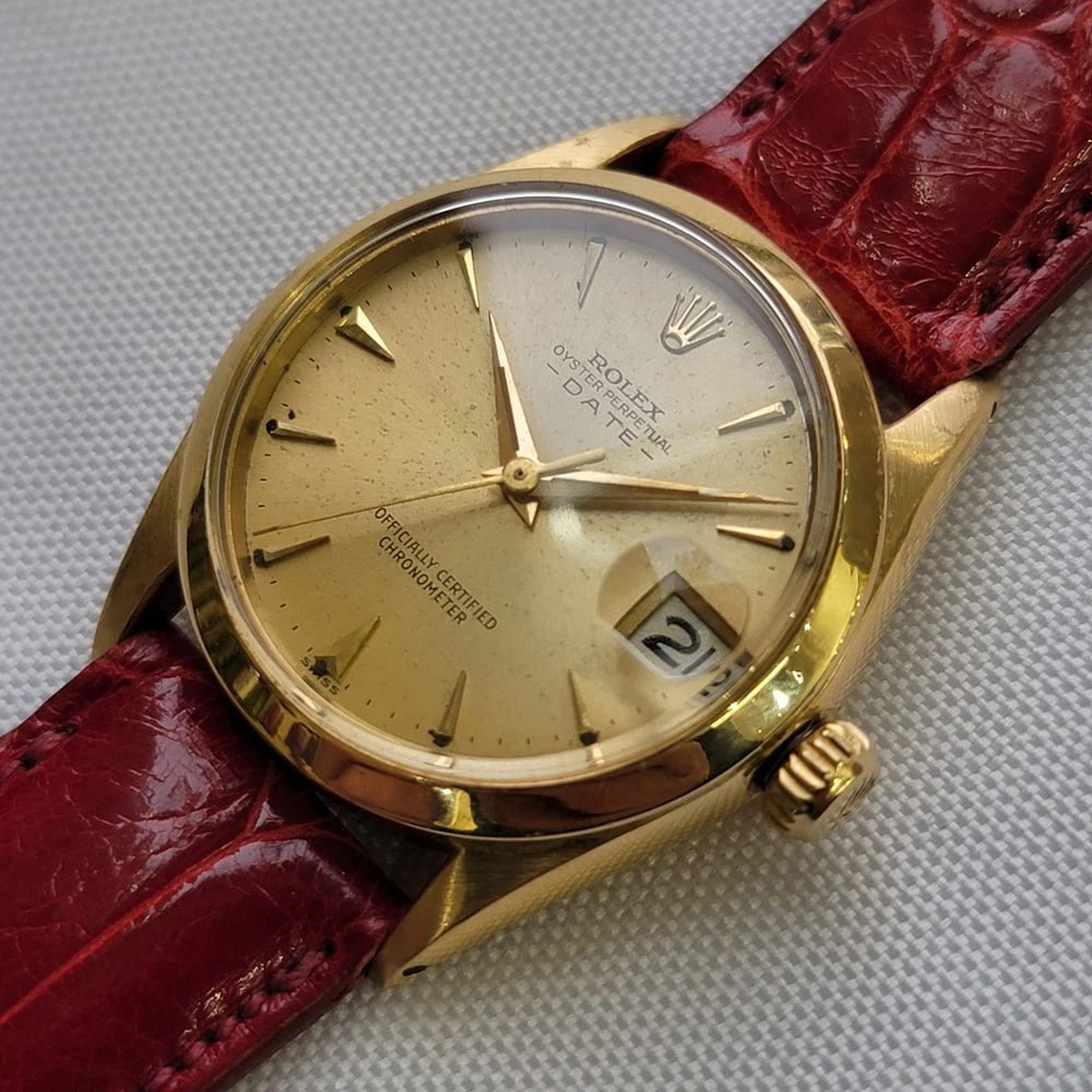 Rolex Oyster Date Ref 6624 18k Solid Gold 1960s Midsize 30mm Automatic RA456R - 4